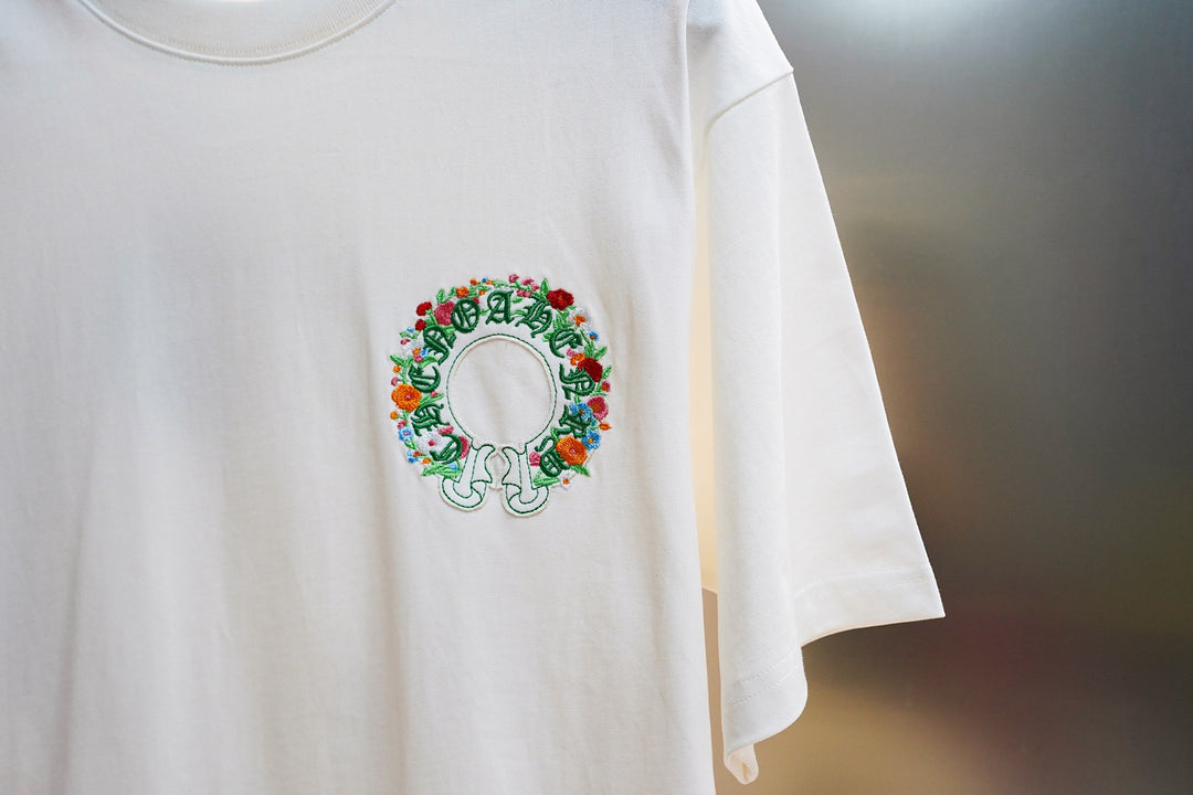 Chrome Hearts Colorful Tree Planting Garden Embroidery T-Shirt