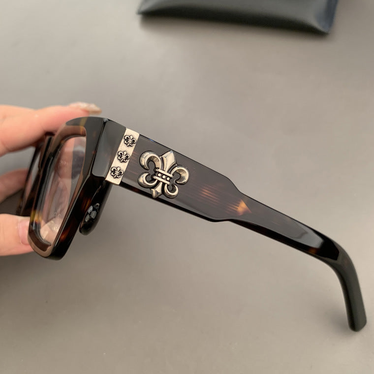 Chrome Hearts thick rimmed large frame no makeup glasses