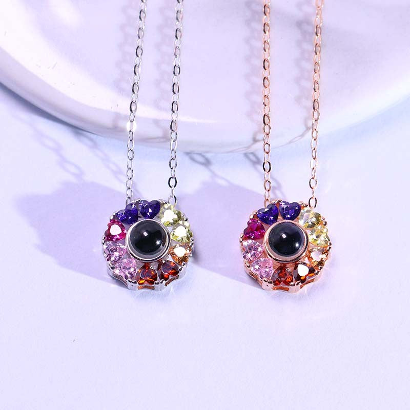 Colorful projection necklace girlfriend gift