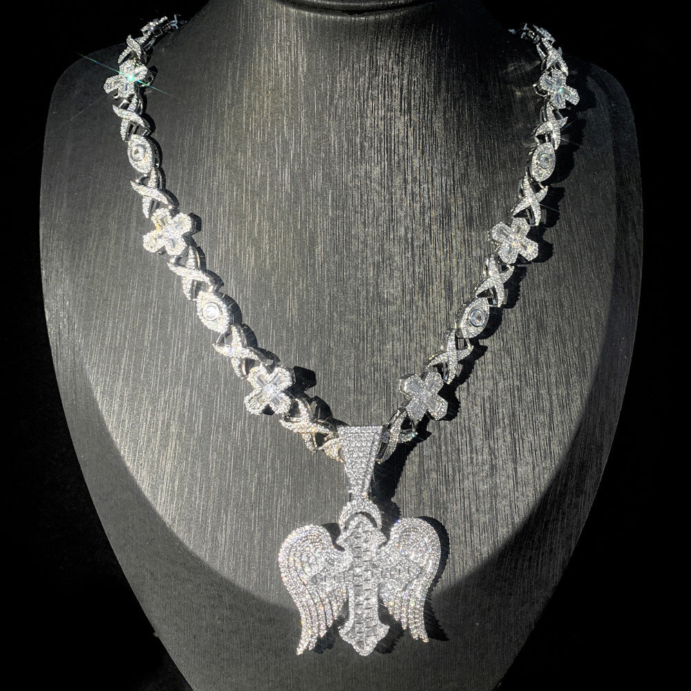 Hip-hop cross wings men's pendant