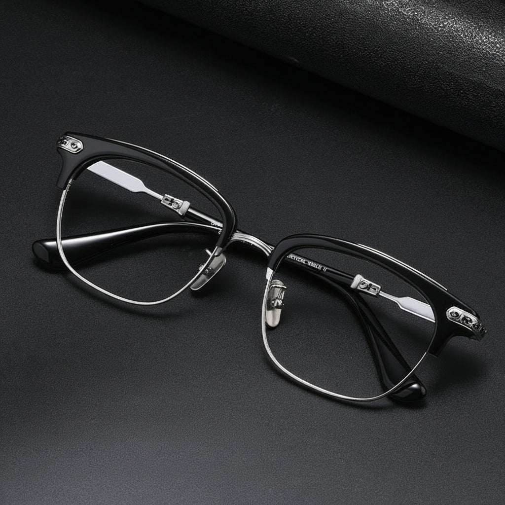 Trendy eyebrow pure titanium eyeglass frame