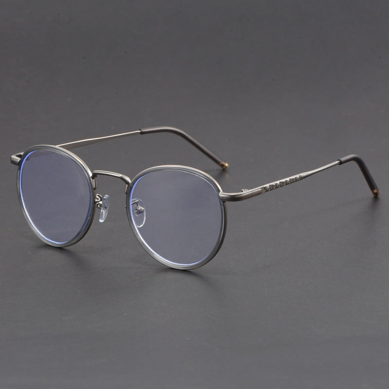 Irregular vintage round face slimming glasses