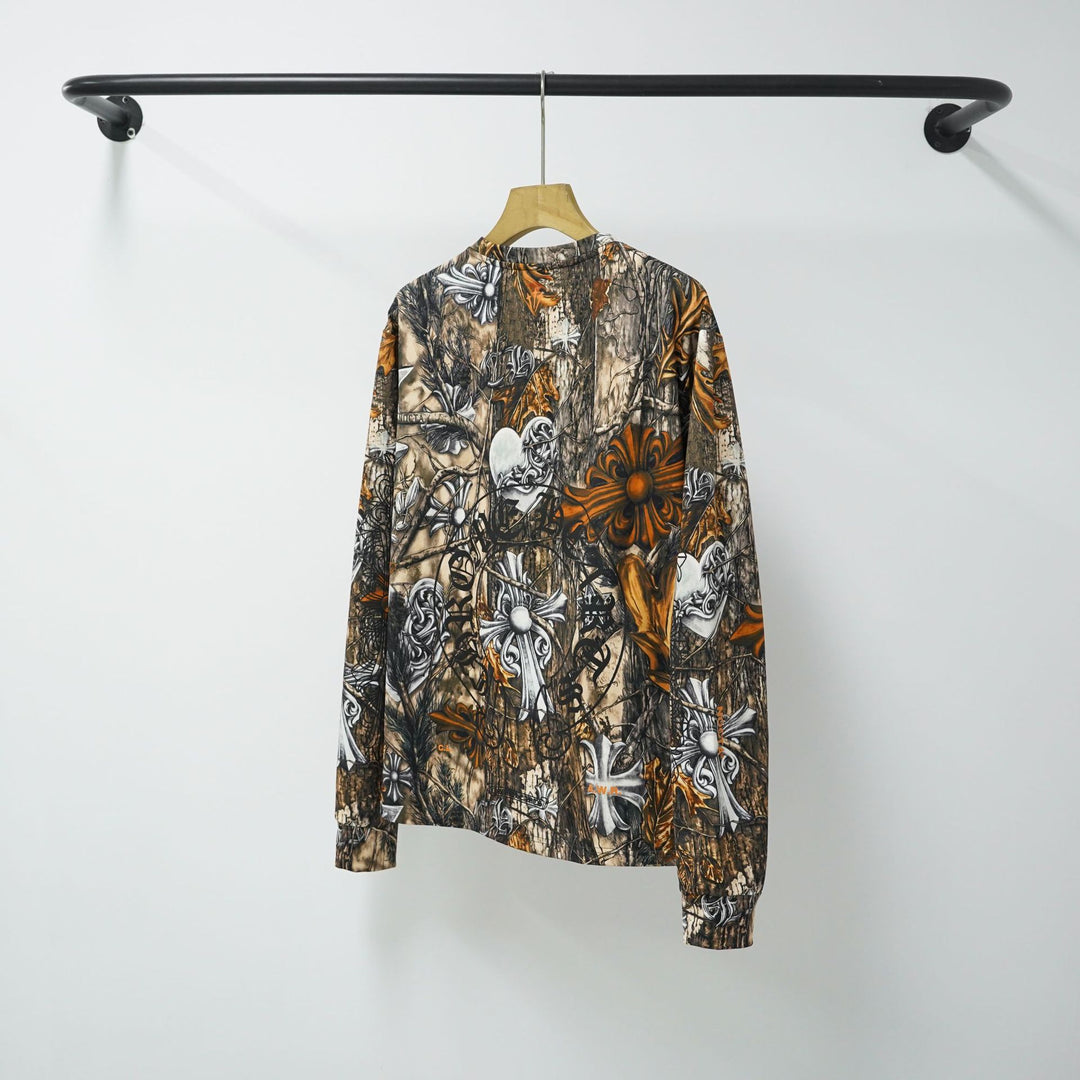 Chrome Hearts Bark Texture Print Long-Sleeve T-Shirt