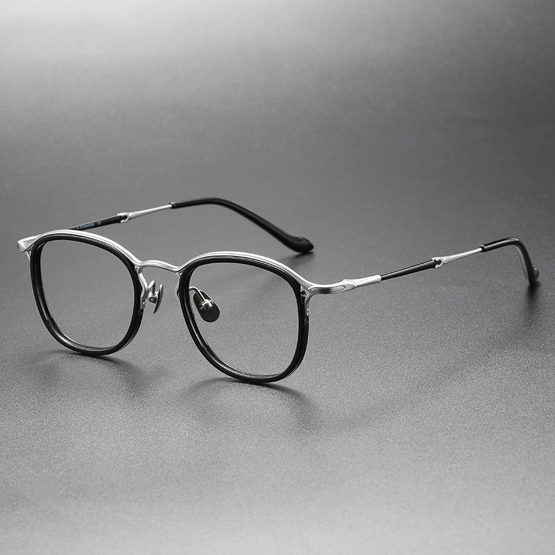 Retro Pure Titanium Acetate Round Frame Glasses