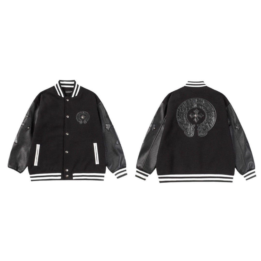 Chrome Hearts Embroidered Cross Baseball Jacket