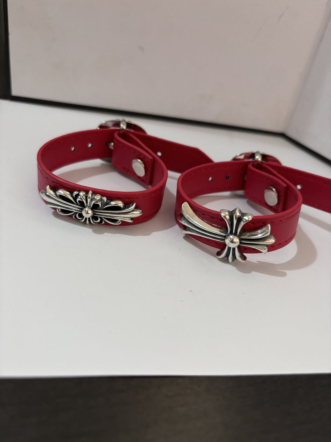 Chrome Hearts Cross, Anchor and Hexagram Leather Bracelet