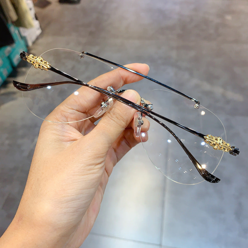 Chrome Hearts Rimless Prescription Goggles Wide-Fit Aviator Eyewear