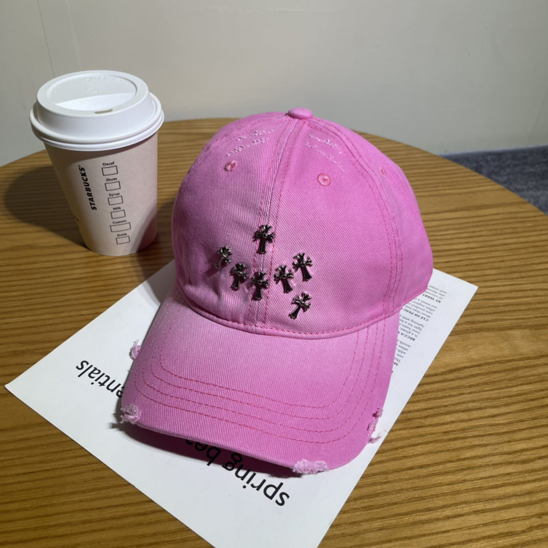 Chrome Hearts Ripped Denim Baseball Cap