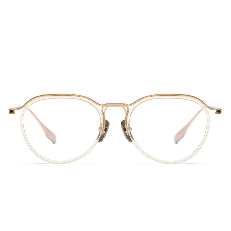 Irregular browline pure titanium eyeglass frames