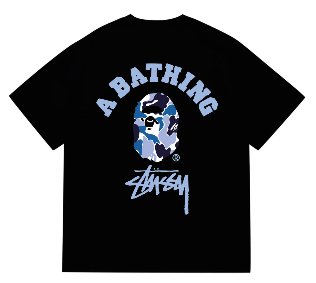 BAPE loose fit short-sleeved letter print t-shirt