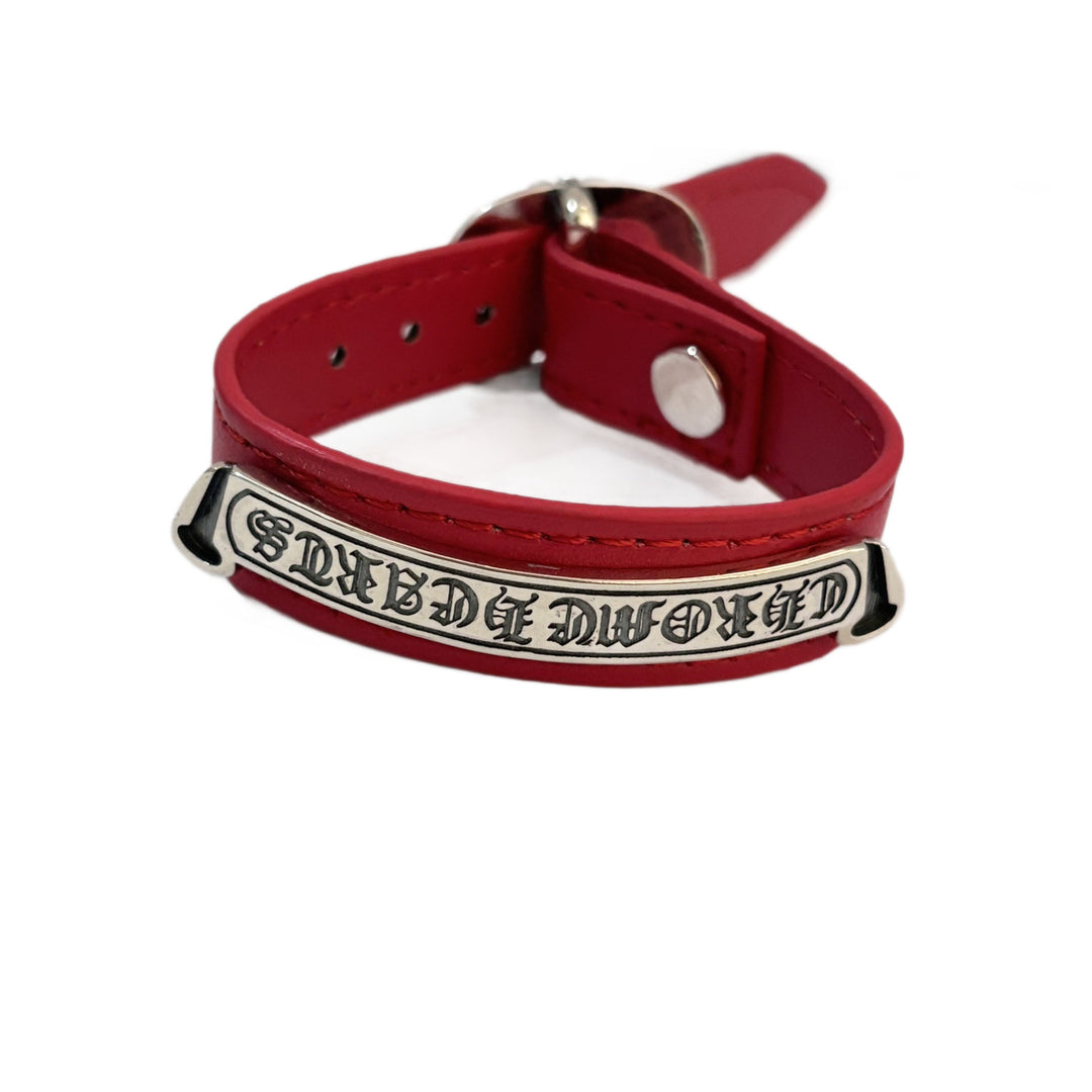 Chrome Hearts Cross, Anchor and Hexagram Leather Bracelet