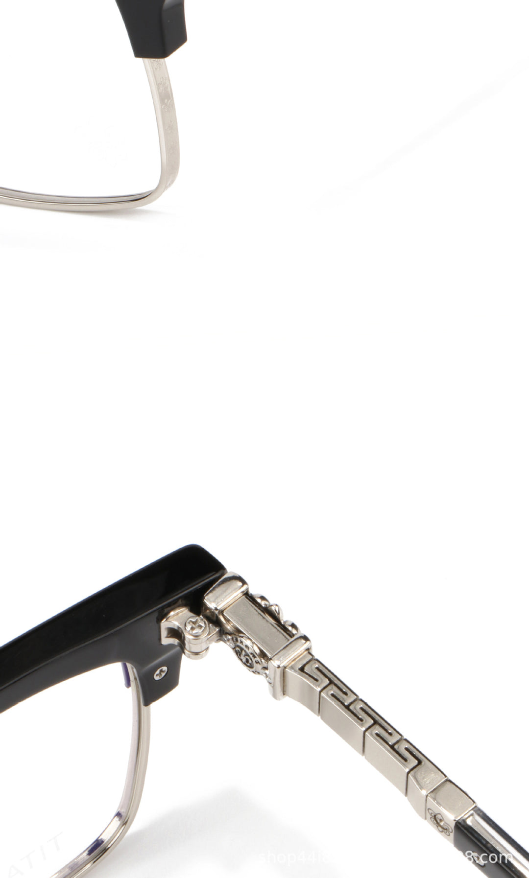 Chrome Hearts half-rimmed accordion temple glasses