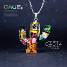 Original Cactus Necklace Delicate Cyberpunk Clavicle Chain