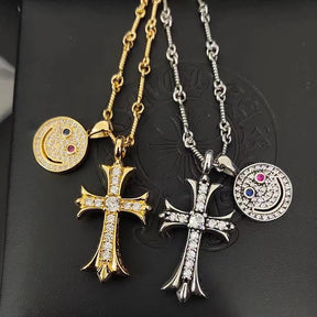 Chrome Hearts Smiley Cross Necklace