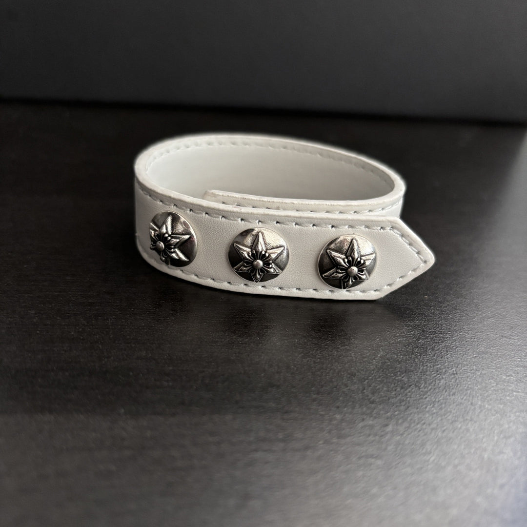 Chrome Hearts Cross-shaped anchor hexagram leather bracelet