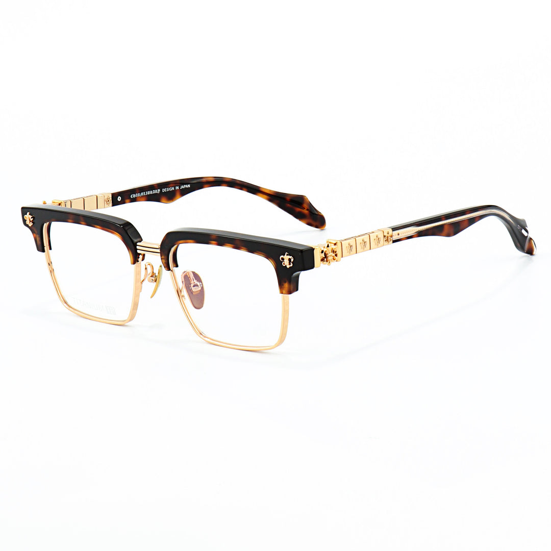Chrome Hearts half-rimmed accordion temple glasses