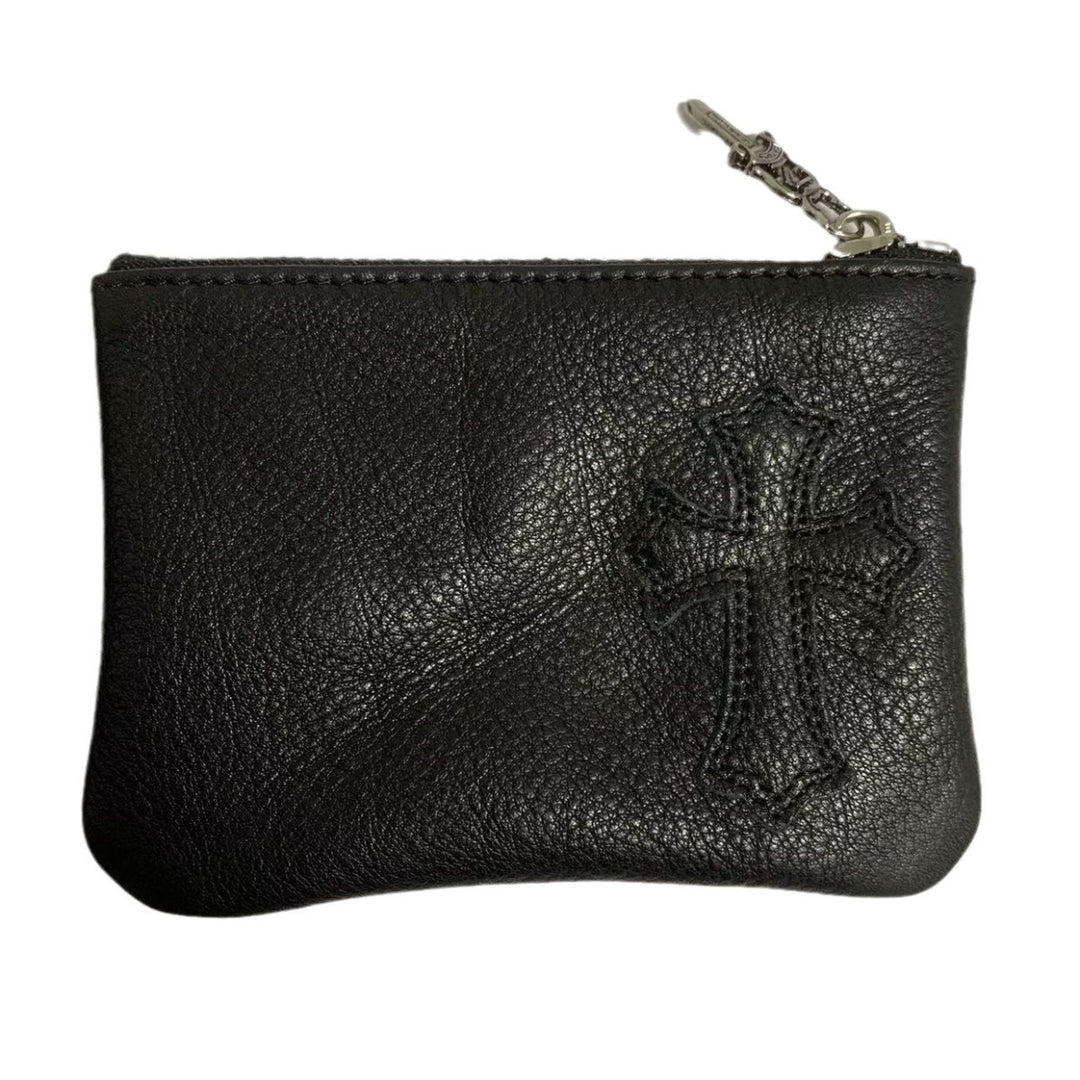Chrome Hearts cross sword zipper card holder