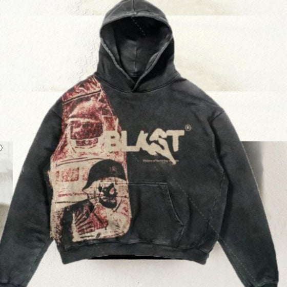 Skull Die for You Washed Hooded Sweatshirt