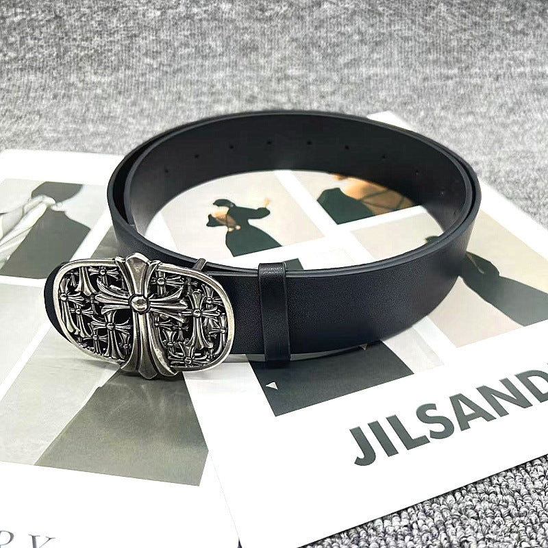 Chrome Hearts Cross Buckle Embossed Belt