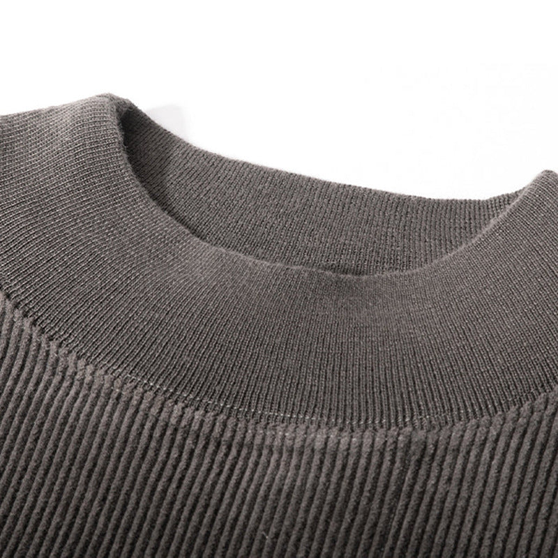 Distressed and ripped long-sleeved faux two-piece T-shirt