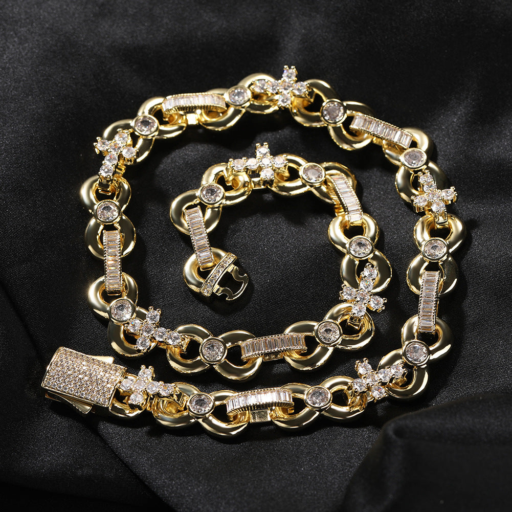 12mm Infinity Cross Necklace with Spring Clasp
