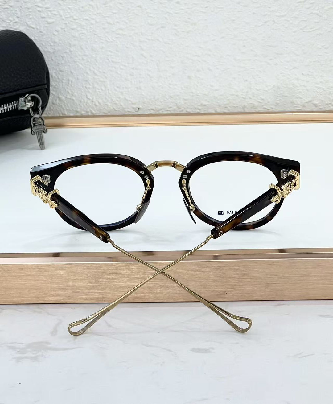 Chrome Hearts Big Sword Light Titanium Metal Oval Glasses