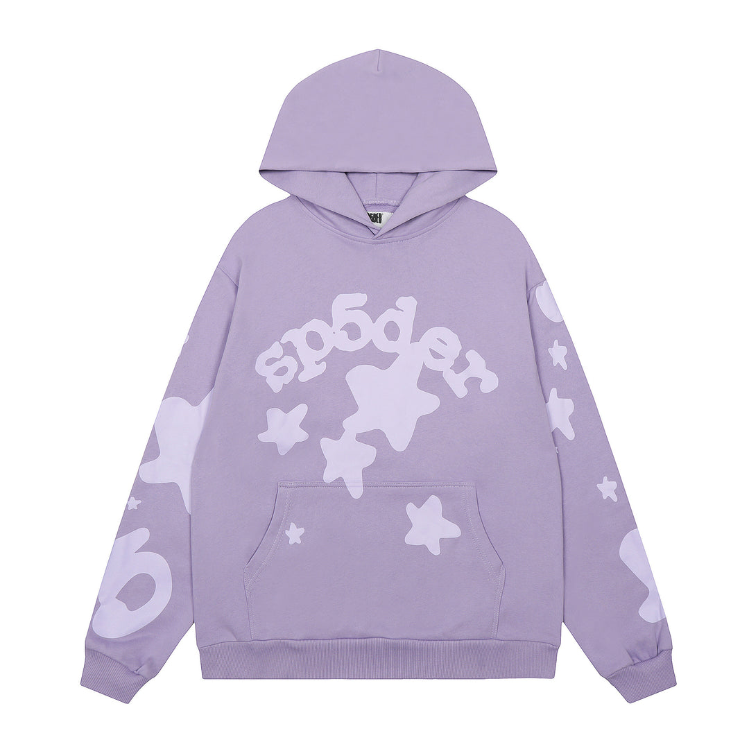 Sp5der 555555 star pattern hooded trousers and sweatshirt