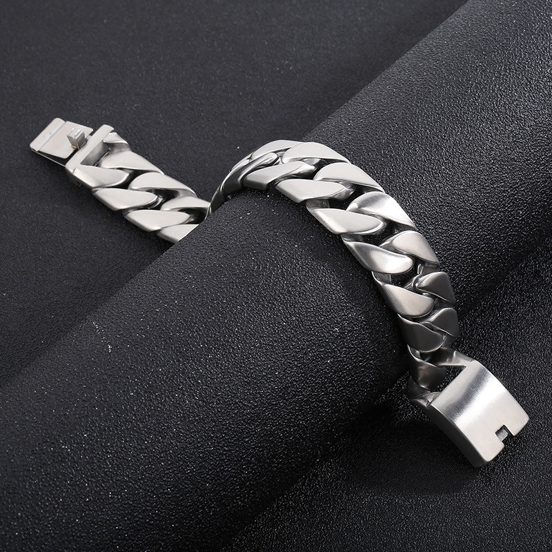 Thin 20mm Cuban chain stainless steel bracelet