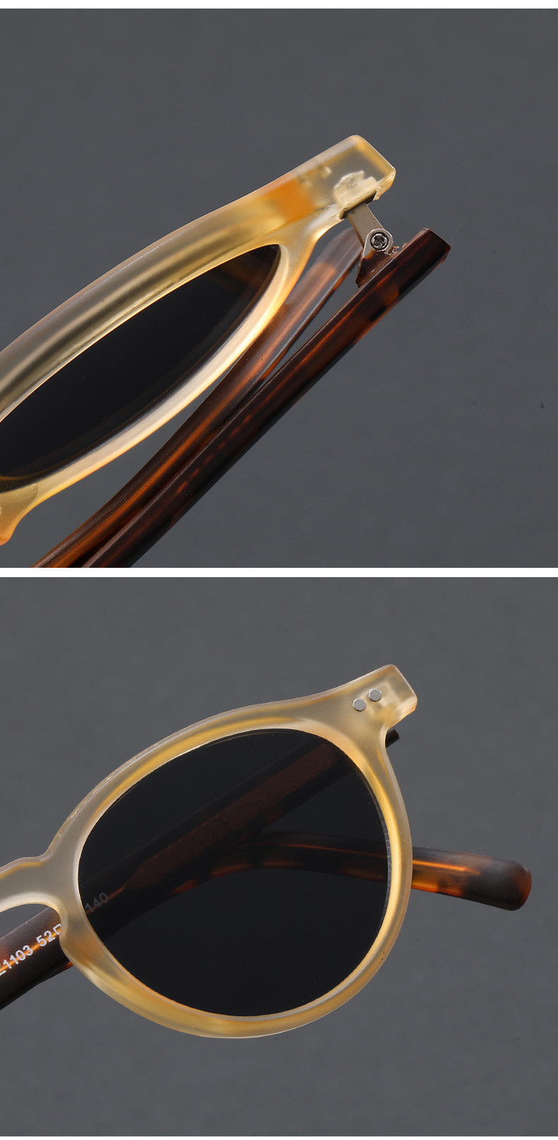 Small Round Frame Retro Acetate Sunglasses