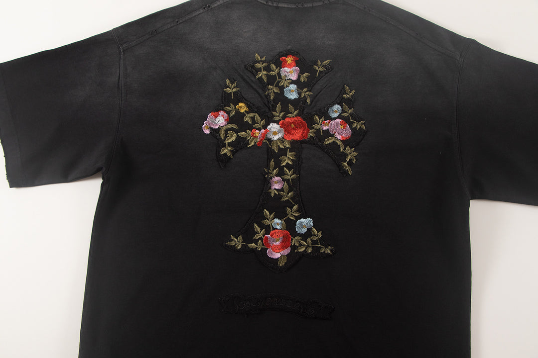 Chrome Hearts Flowers Filled with Crosses T-Shirt