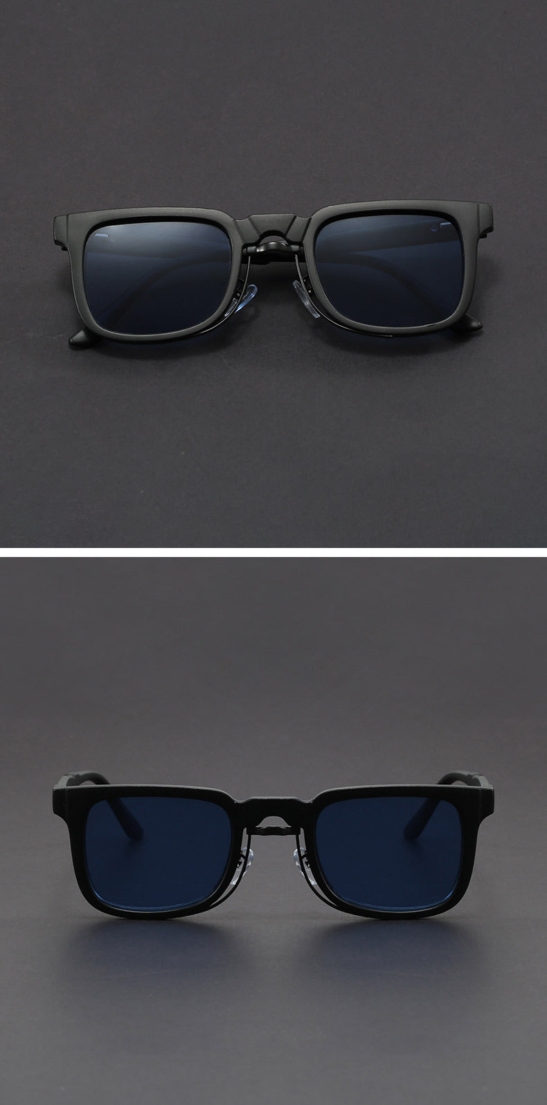 Retro European and American Square Sunglasses with Spring Temples