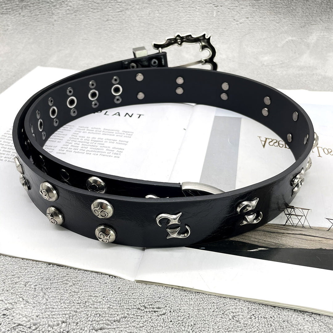 Chrome Hearts Studded Buckle Metal Hip Hop Belt