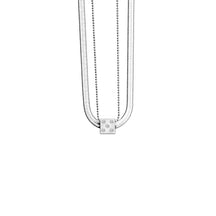 Silver Dice Double Chain Necklace