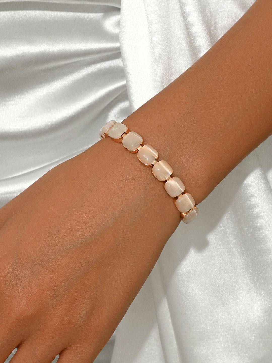 Rose Gold Geometric Cat's Eye Bracelet