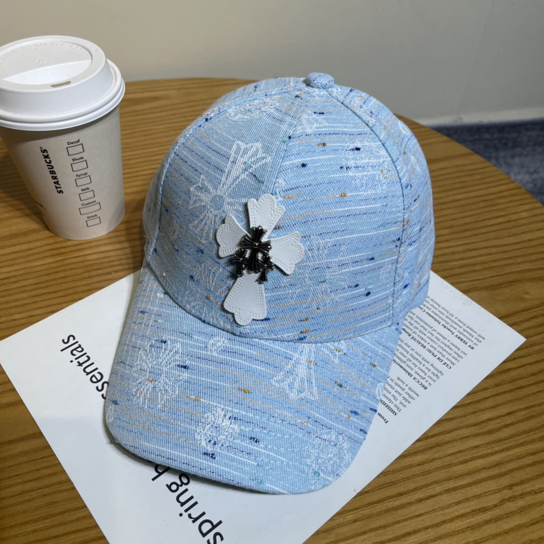 Chrome Hearts Ripped Denim Baseball Cap