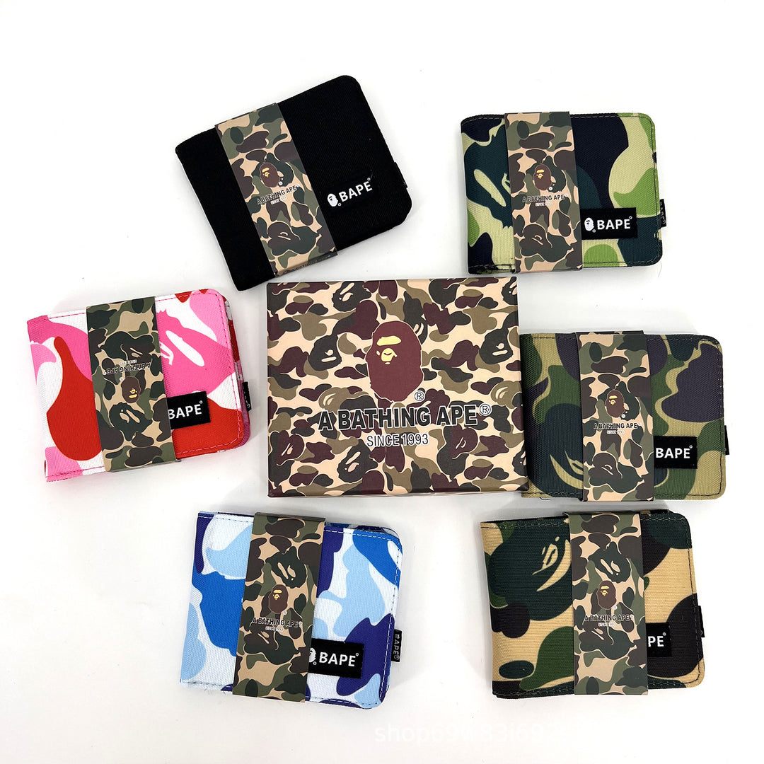 BAPE camouflage card holder wallet