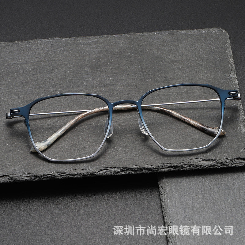 Business and fashionable titanium plate square frame glasses