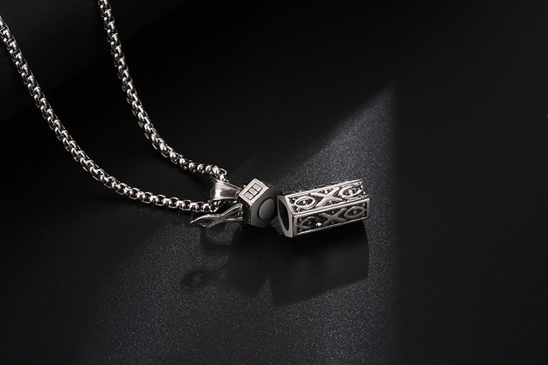 Aromatherapy Essential Oil Hollowed-out Silver Necklace