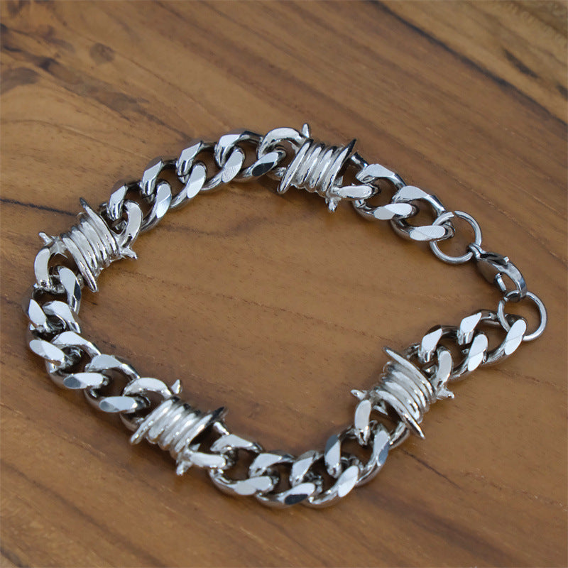 Hip Hop Thorn Cuban Chain Titanium Steel Necklace