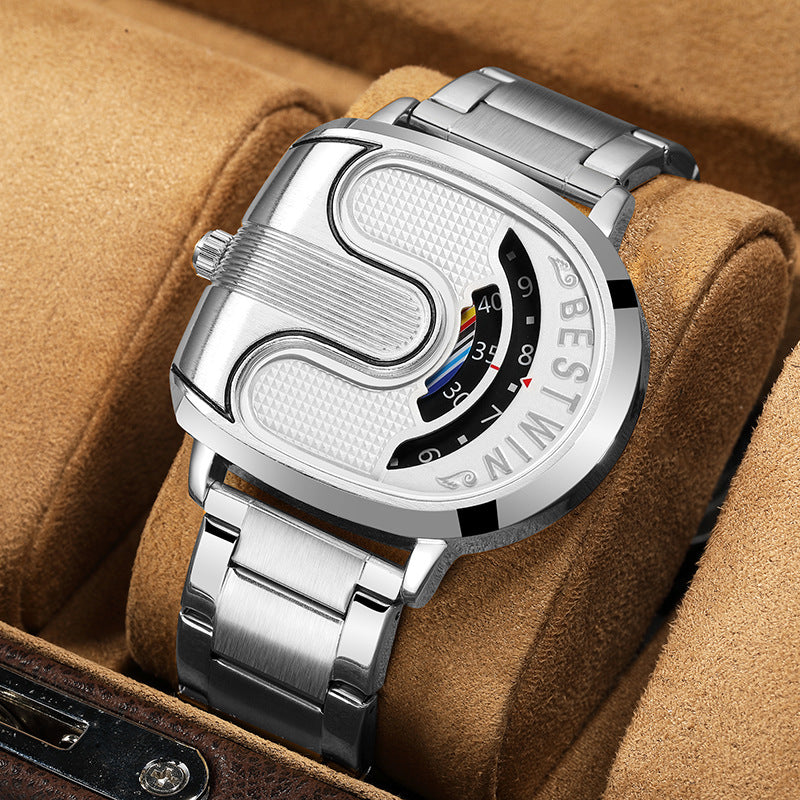 Stylish Gold U-Shaped Men's Watch