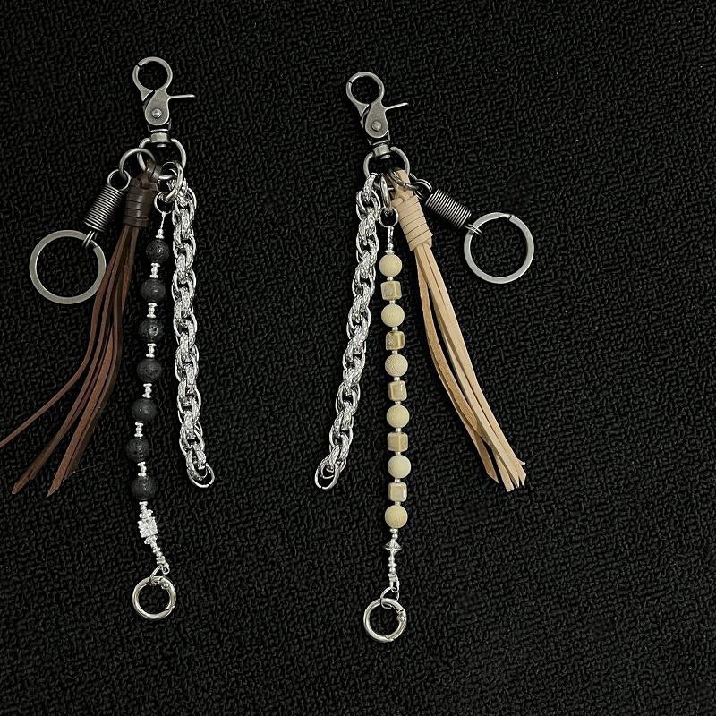 Retro-Elegant Hand-Woven Rope Keychain