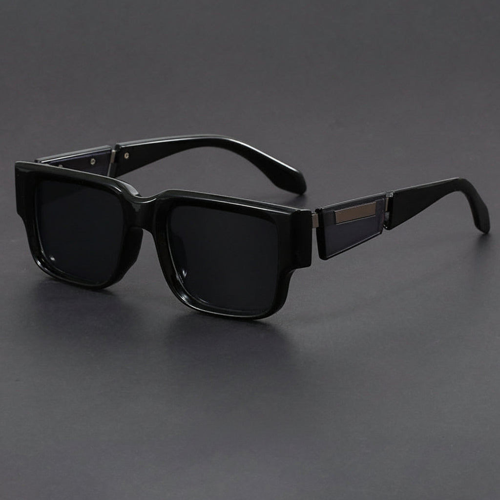 Rectangular narrow-frame niche unique thick-frame sunglasses