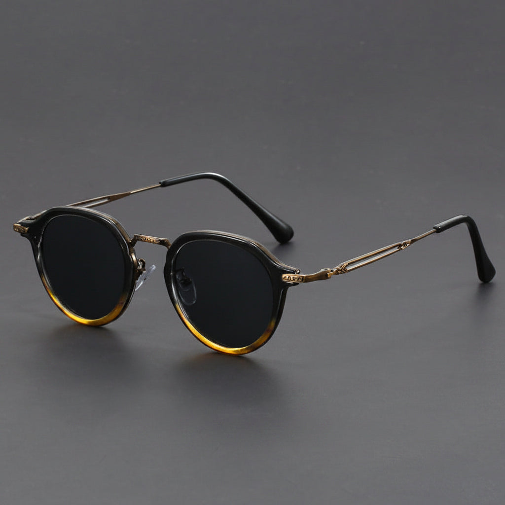 Steampunk metal round sunglasses