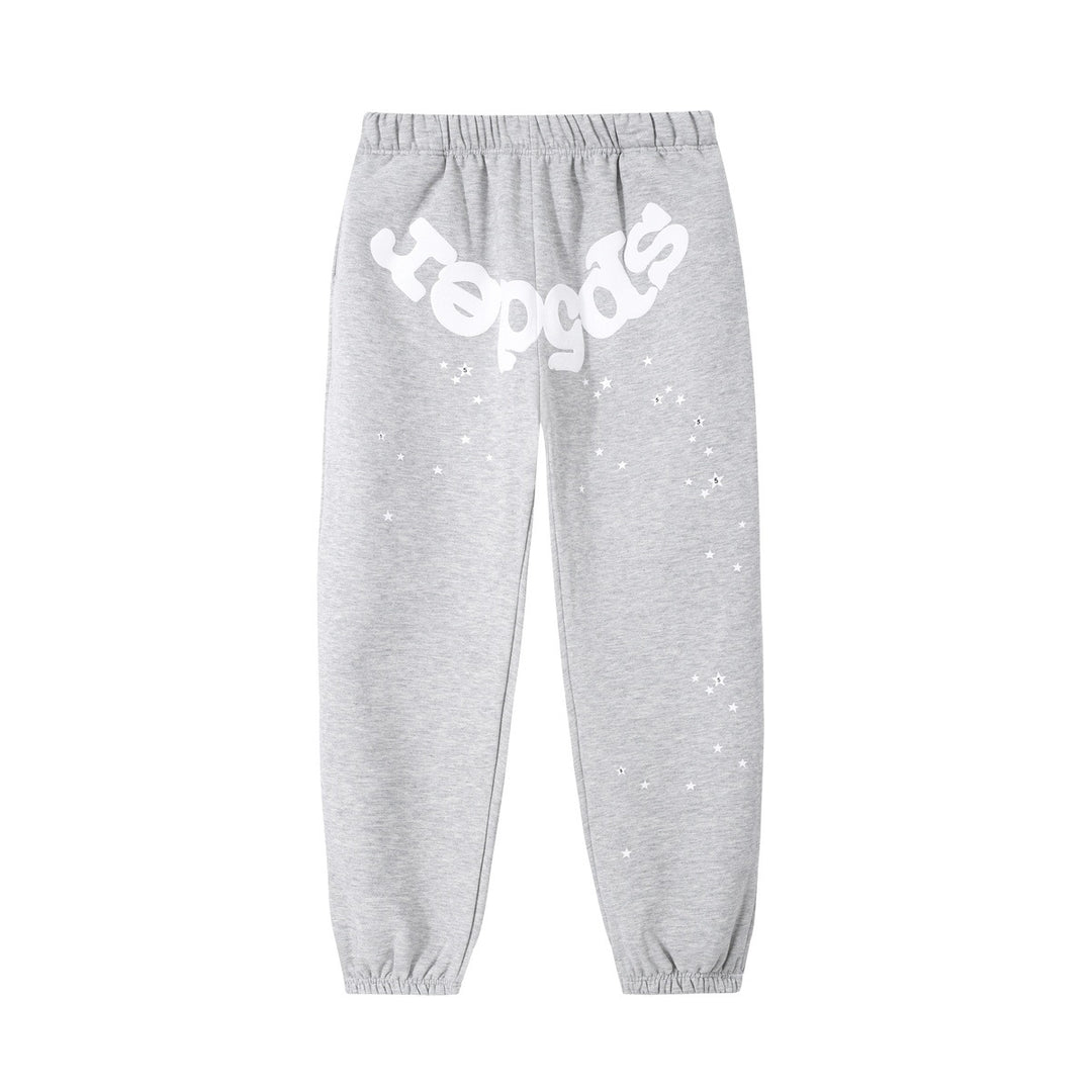 Sp5der foam letter 555 hoodie Pink Casual pants
