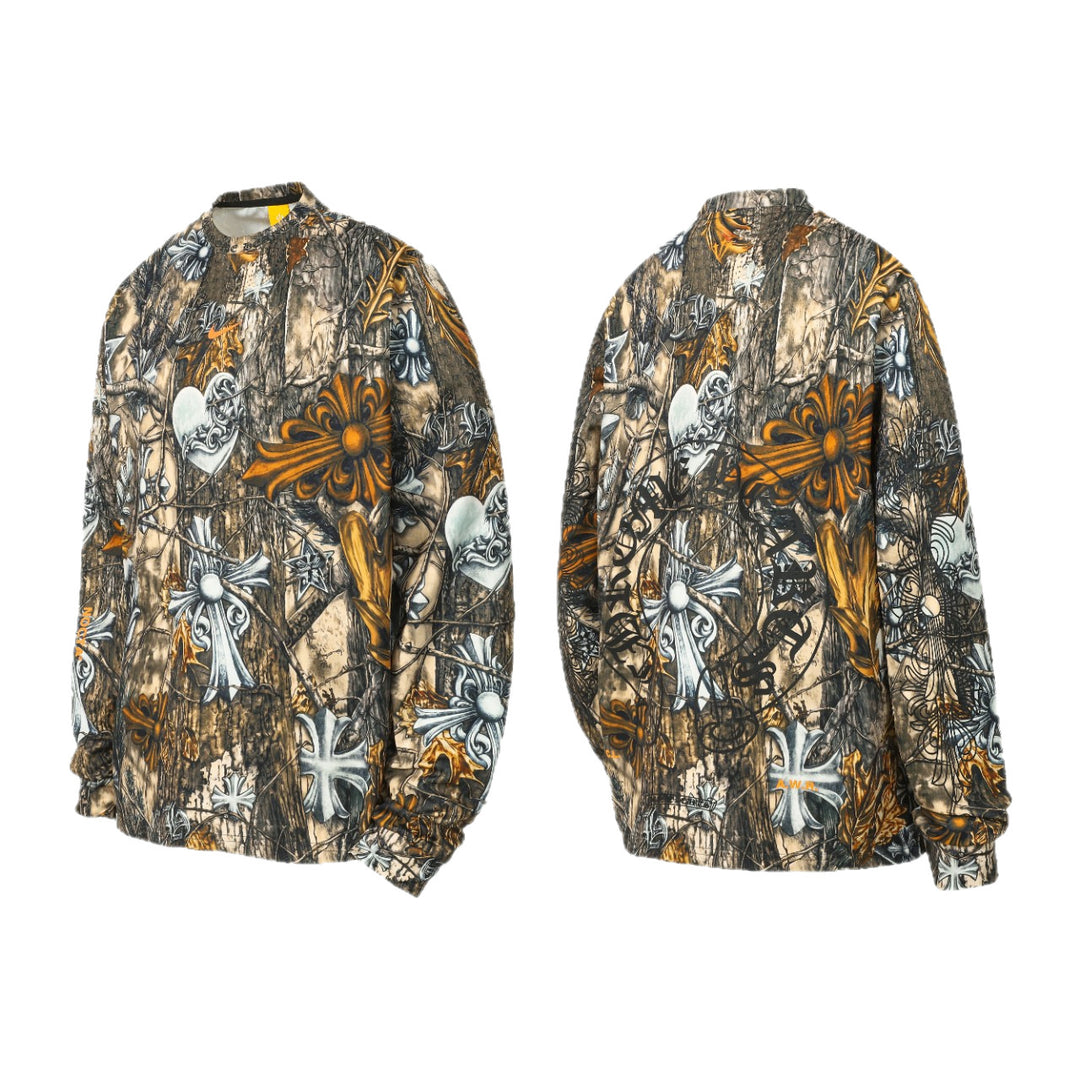 Chrome Hearts Bark Texture Print Long-Sleeve T-Shirt