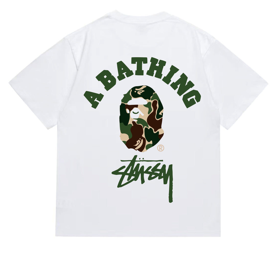 BAPE loose fit short-sleeved letter print t-shirt