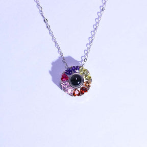 Colorful projection necklace girlfriend gift