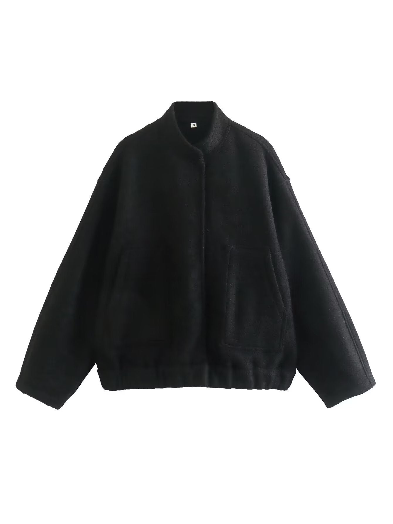 Stand-up collar plain coat