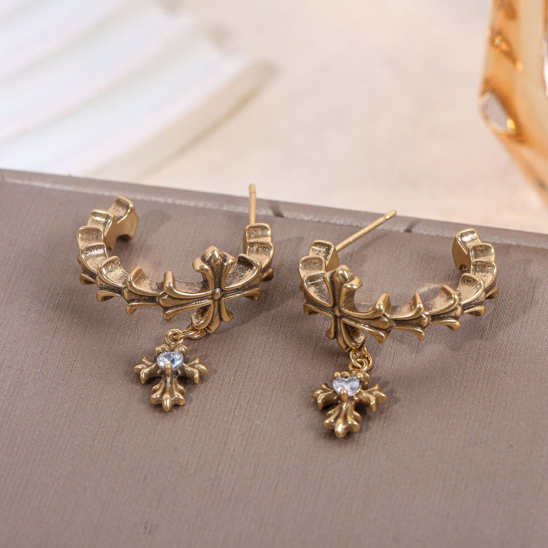 Chrome Hearts-Inspired Exquisite Cross Earrings