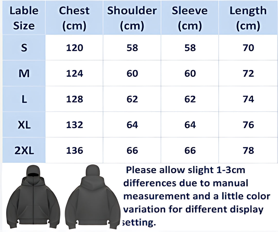 Double-hooded hoodie, balaclava zip-up sweatshirt